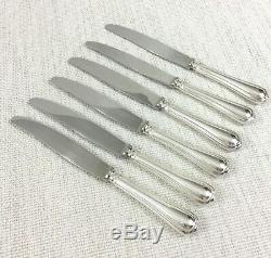 Christofle Spatours Silver Plated Cutlery Large Table Knives Set of 6 Flatware