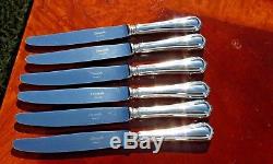 Christofle Spatours Silver Plated Dessert Knives Set of Six
