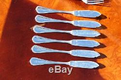 Christofle Spatours Silver plated 12 Pieces Fish Forks and Knives Set of SIX