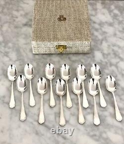Christofle Spatours Silverplated Demitasse/ Espresso Spoons Set Of 12 Org Box