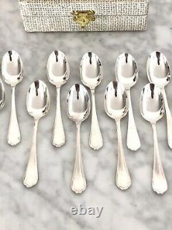 Christofle Spatours Silverplated Demitasse/ Espresso Spoons Set Of 12 Org Box