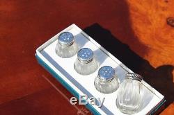 Christofle Sterling Silver and Crystal Salt or Pepper Shakers Set of Four