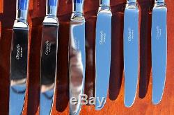 Christofle Talisman Royal Blue Silver plated Dessert Knives Set of Six NEW
