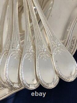 Christofle Trianon Antique Silverplated Rare Set Of 6 Coffee / Tea Spoons