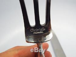 Christophle Silverplate Roast Carving Knife & Fork Set, Vendome Shell Pattern