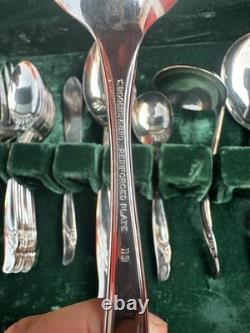 CommunityRogers & Bro Silverplate FlatwareSet with WoodenCase 50+ Pieces