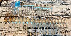 Community Oneida Silverplate Morning Star 81 Pcs Flatware Set VTG 1948 With Box