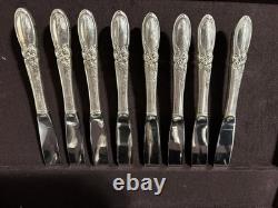 Community Oneida White Orchid Silverplate Flatware 41 Piece Set With Box