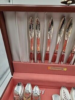 Community Song Of Autumn 60s SilverPlated Service For 8 Flatware Extras In Chest