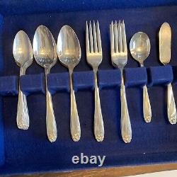 DAFFODIL Silverplate IS Flatware 1847 Rogers BroS 1950s Discontinued Chest