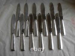 ERCUIS, CHAUMONT, FRENCH SILVERPLATED HANDLES DINNER KNIVES, 12 PIECES, 1930s YEARS