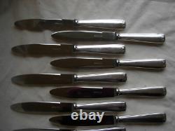 ERCUIS, CHAUMONT, FRENCH SILVERPLATED HANDLES DINNER KNIVES, 12 PIECES, 1930s YEARS