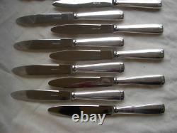 ERCUIS, CHAUMONT, FRENCH SILVERPLATED HANDLES DINNER KNIVES, 12 PIECES, 1930s YEARS