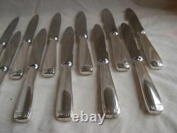 ERCUIS, CHAUMONT, FRENCH SILVERPLATED HANDLES DINNER KNIVES, 12 PIECES, 1930s YEARS