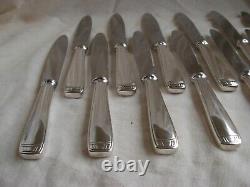ERCUIS, CHAUMONT, FRENCH SILVERPLATED HANDLES DINNER KNIVES, 12 PIECES, 1930s YEARS