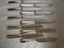 ERCUIS, CHAUMONT, FRENCH SILVERPLATED HANDLES DINNER KNIVES, 12 PIECES, 1930s YEARS
