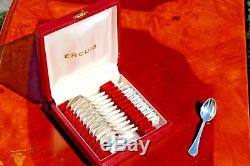 ERCUIS Contour Silver Plated Demitasse Moka Espresso Spoons set of 12