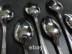 ERCUIS TRIANON Antique French Cutlery Large Table Spoons Ribbon Set of 6