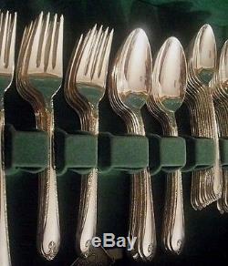 EXQUISITE Wm Rogers & Son IS silverplate flatware grille set for 12 + soups