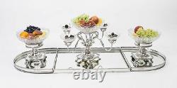 English Silver Plate & Glass Epergne Centrepiece Set