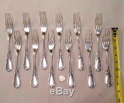 Ercuis Dubarry French Silver Plate Set Of 12 Large Forks 8