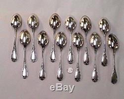 Ercuis Dubarry French Silverplate Set Of 12 Large Spoons 8 1/4