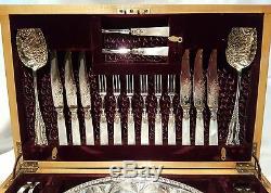 Exquisite Victorian Silver Plate Flatware Set For Dessert, Fruit And Nuts 1898