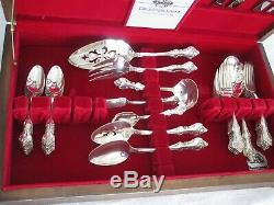 FABULOUS VTG 48 PC SET ORLEANS BY IS SILVERPLATE INLAID WithSOLID SILVER IN STO