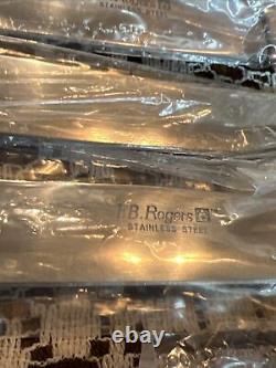 FB Rogers And Sons 74 Pc Silver plate Flatware Set Grand Antique NEW OLD STOCK