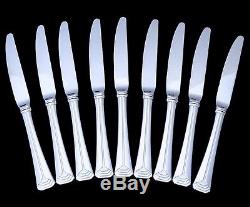 FINE 60pc CHRISTOFLE FRANCE PYRAMIS PATTERN STAINLESS STEEL CUTLERY FLATWARE SET