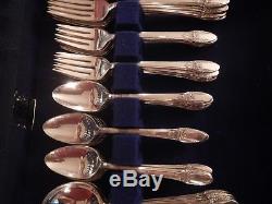 FIRST LOVE 1847 Rogers Bros SilverPlate flatware set for 12+gumbo xtr tspn 5serv