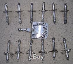 FRENCH CHRISTOFLE SILVERPLATE FLATWARE SET OF 12 ASPARAGUS TONGS withSERVING