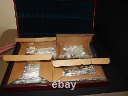F. B. Rogers French Roses Plated 85 Piece Flatware Set Never Used