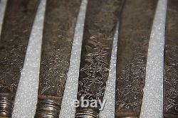 Faux bone handle antique knives and forks silver plate 12 piece Victorian set