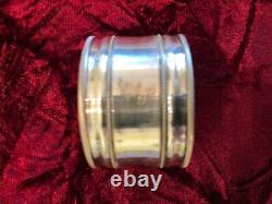 Fine Continental Antique Silver Set Of 6 Etched Napkin Rings In Casket Box
