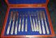 Fine antique silver plated English fish flatware set for 12