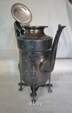 Five Piece Antique Silver Plated Tea Set Victorian Easthetic Engraved Taunton