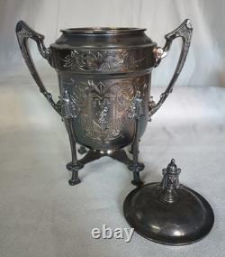 Five Piece Antique Silver Plated Tea Set Victorian Easthetic Engraved Taunton