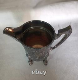 Five Piece Antique Silver Plated Tea Set Victorian Easthetic Engraved Taunton