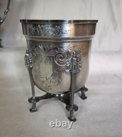 Five Piece Antique Silver Plated Tea Set Victorian Easthetic Engraved Taunton