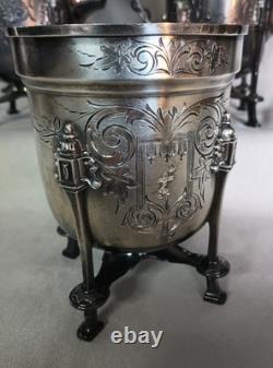 Five Piece Antique Silver Plated Tea Set Victorian Easthetic Engraved Taunton