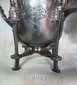 Five Piece Antique Silver Plated Tea Set Victorian Easthetic Engraved Taunton