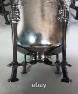 Five Piece Antique Silver Plated Tea Set Victorian Easthetic Engraved Taunton