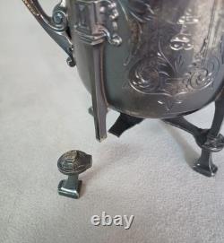 Five Piece Antique Silver Plated Tea Set Victorian Easthetic Engraved Taunton