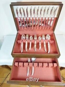 Flair 1956 12 X 4 Places 56 Pieces Flatware Cased Set By 1847 Rogers Bros