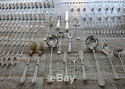 French Christofle Fidelio Silver Plate Flatware Set 24 PLACE SETTINGS 362 Pieces