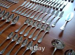 French Christofle Marly Silver Plated Flatware Set 12 PLACE SETTINGS 153 Pieces