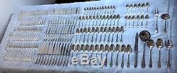 French Christofle Rubans Silver Plated Flatware Set 12 PLACE SETTINGS 141 Pieces