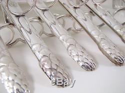 French Set of 12 Christofle Asparagus Tongs, Serving Tongs & Tray