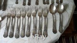 French Silver plated Flatware Set Service Dinner 35 Pieces